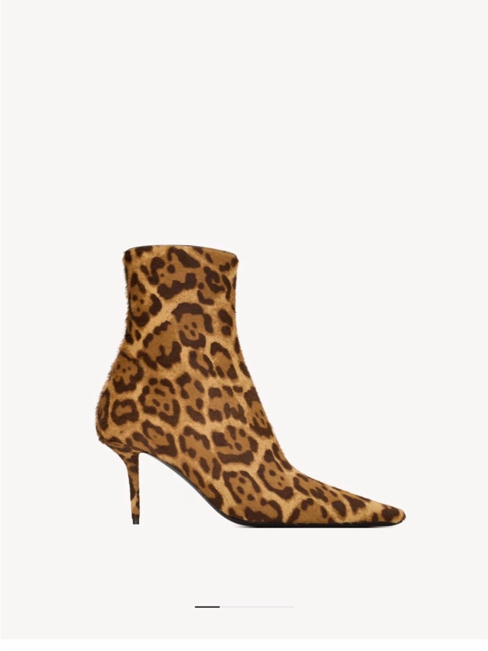 Saint Laurent Ashley Bootie - Leopard Print Pointed Toe Ankle Boots
